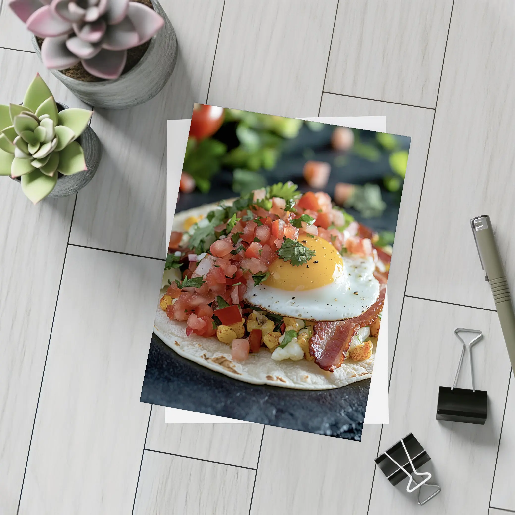 Breakfast Taco Fried Egg Pico De Gallo – Postcards