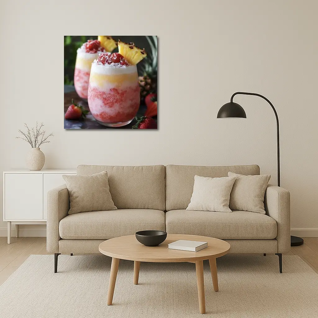 Strawberry Pineapple Coconut Frozen Tropical Drinks – Wall Art