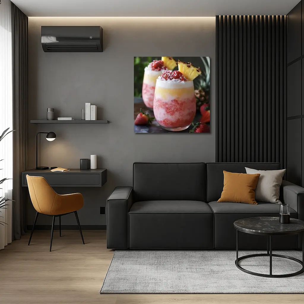 Strawberry Pineapple Coconut Frozen Tropical Drinks – Wall Art