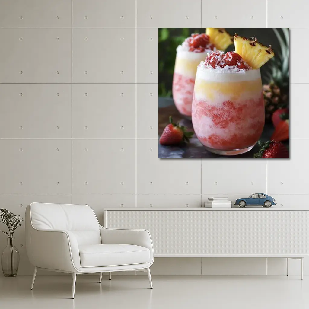 Strawberry Pineapple Coconut Frozen Tropical Drinks – Wall Art