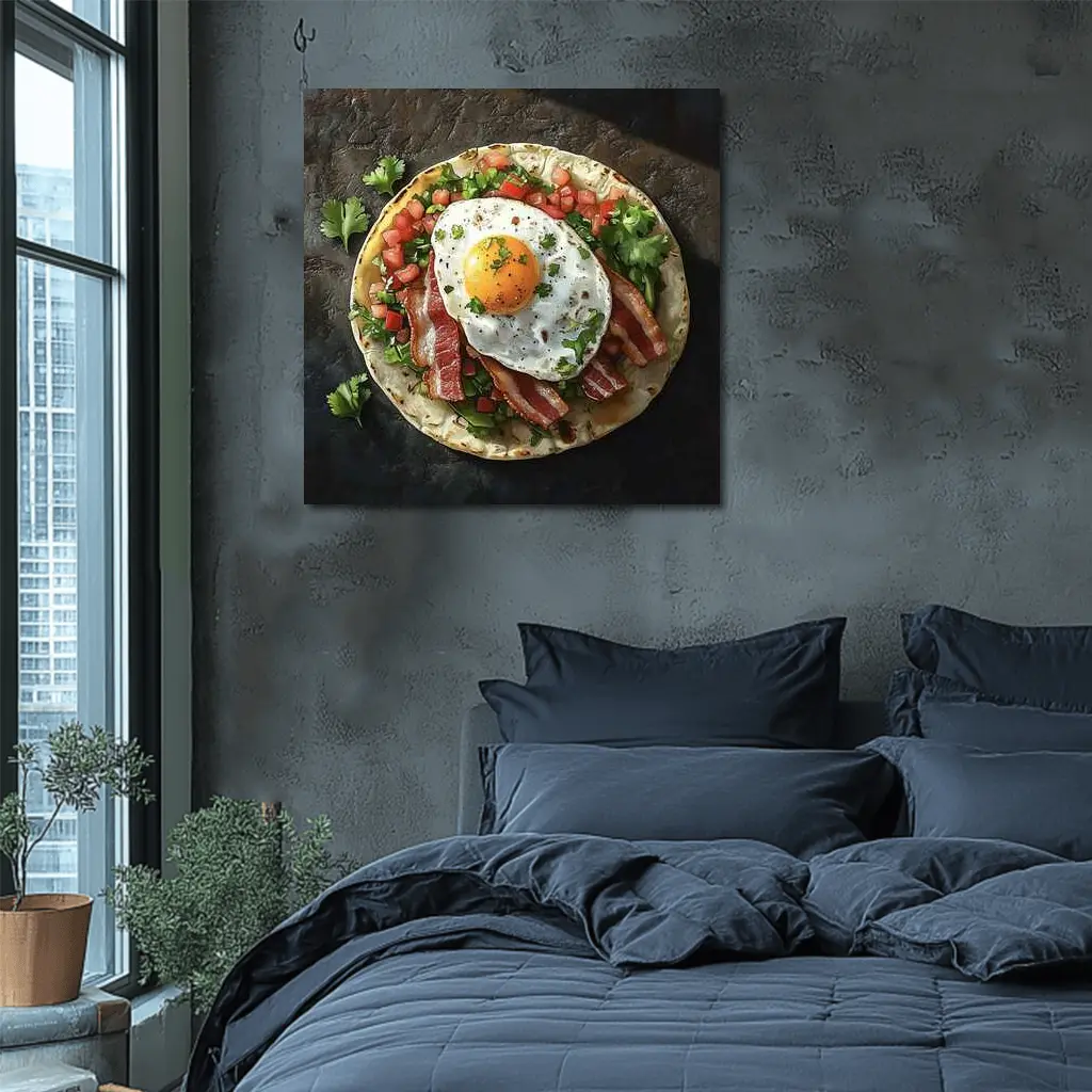 Breakfast Taco Bacon Egg Pico Dark – Wall Art