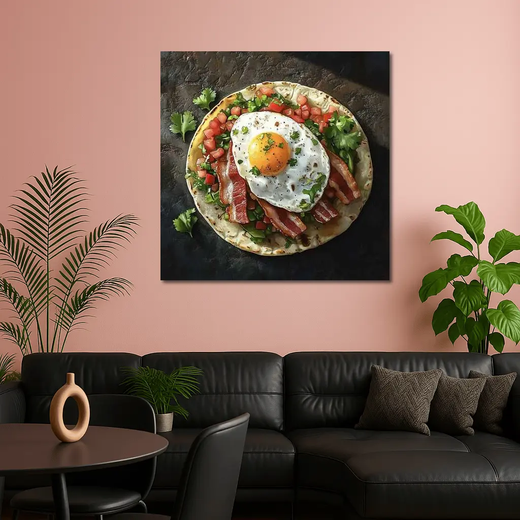 Breakfast Taco Bacon Egg Pico Dark – Wall Art