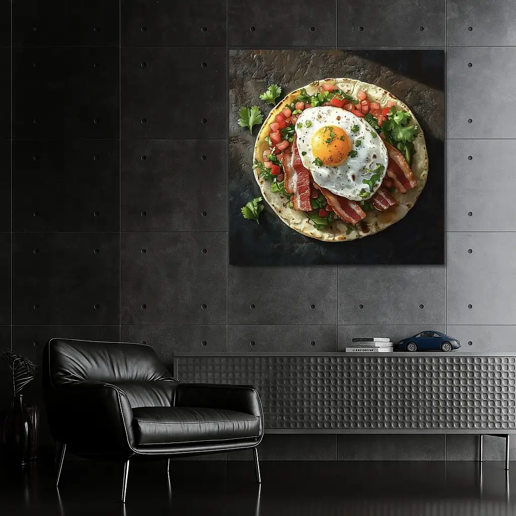 Breakfast Taco Bacon Egg Pico Dark – Wall Art