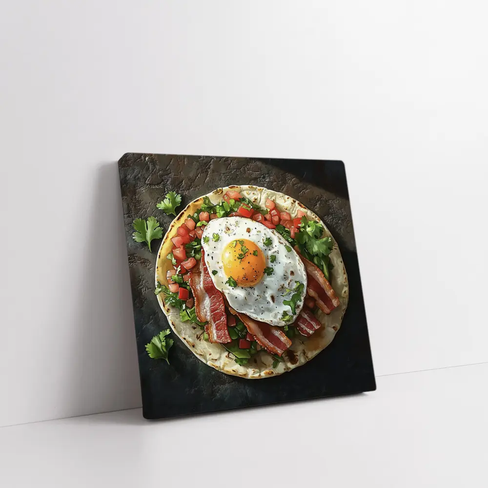 Breakfast Taco Bacon Egg Pico Dark – Wall Art