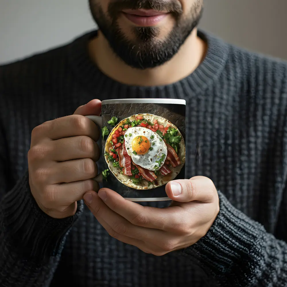 Breakfast Taco Bacon Egg Pico Dark – Mugs