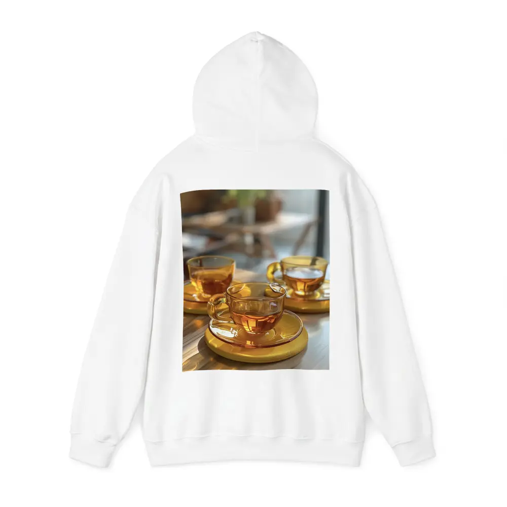 Amber Glass Tea Cups Golden Saucers Table – Hoodies