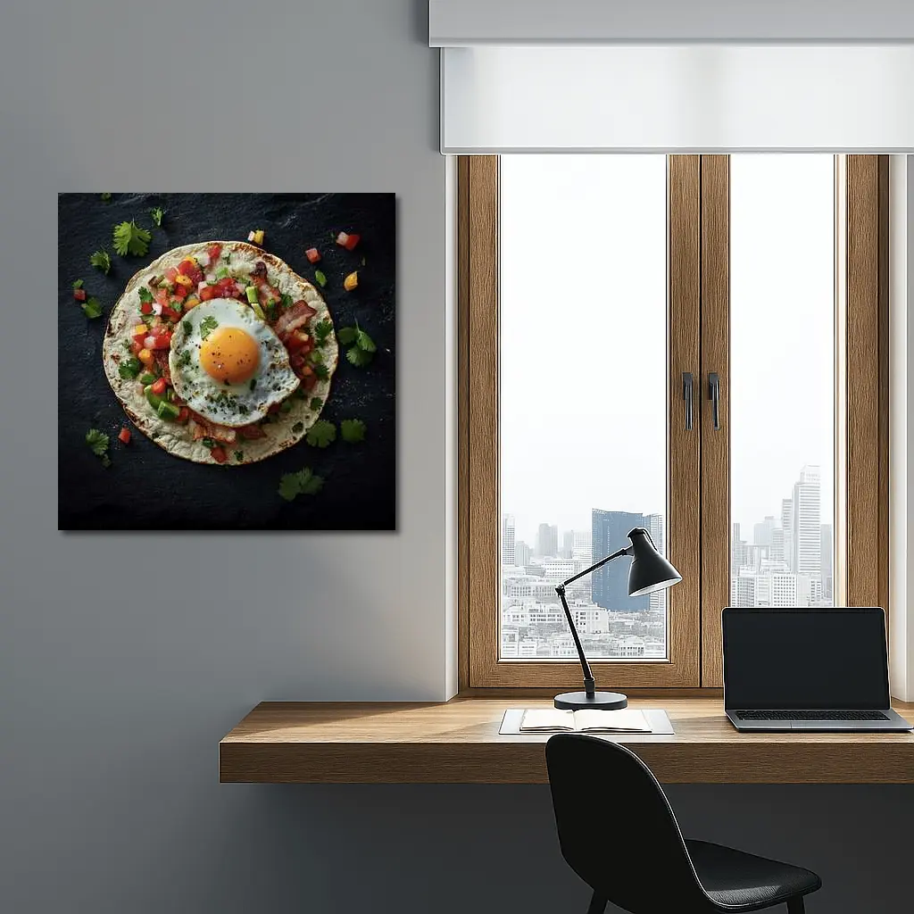 Breakfast Taco Fried Egg Dark Stone – Wall Art