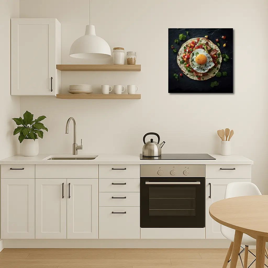 Breakfast Taco Fried Egg Dark Stone – Wall Art