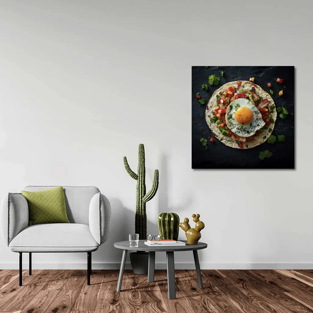 Breakfast Taco Fried Egg Dark Stone – Wall Art