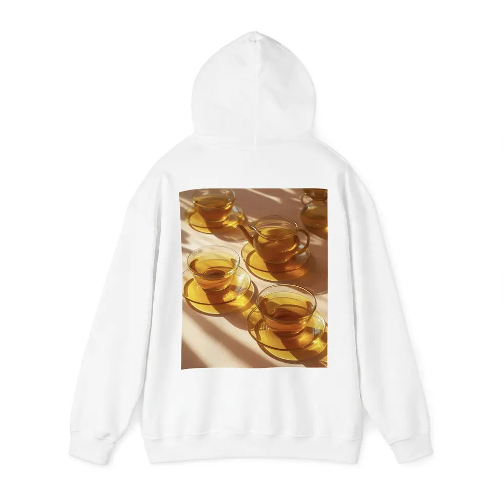 Glass Tea Cups Set Warm Golden Light – Hoodies