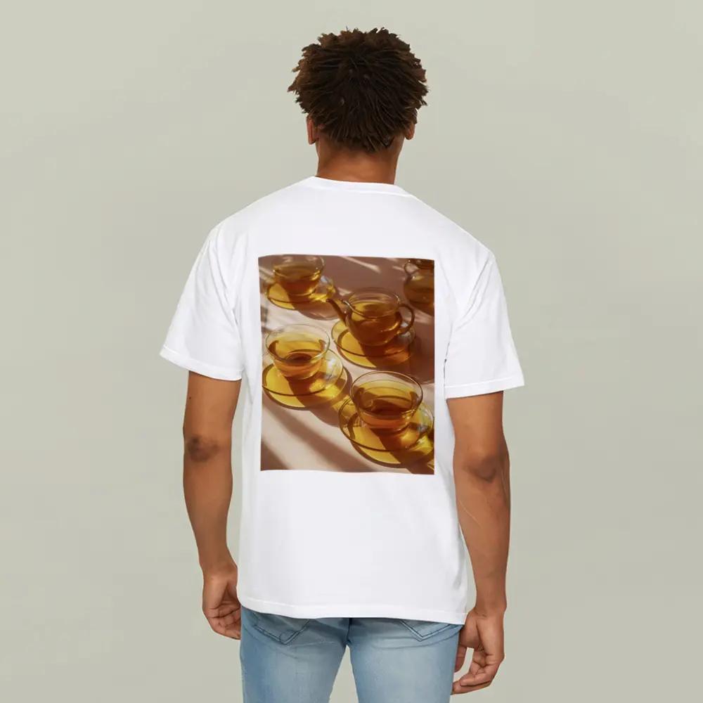 Glass Tea Cups Set Warm Golden Light – T-Shirts