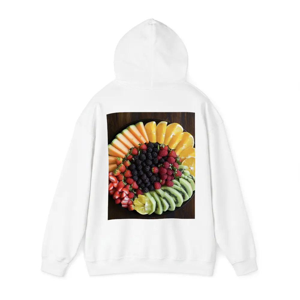 Fresh Fruit Platter on Dark Wood – Hoodies
