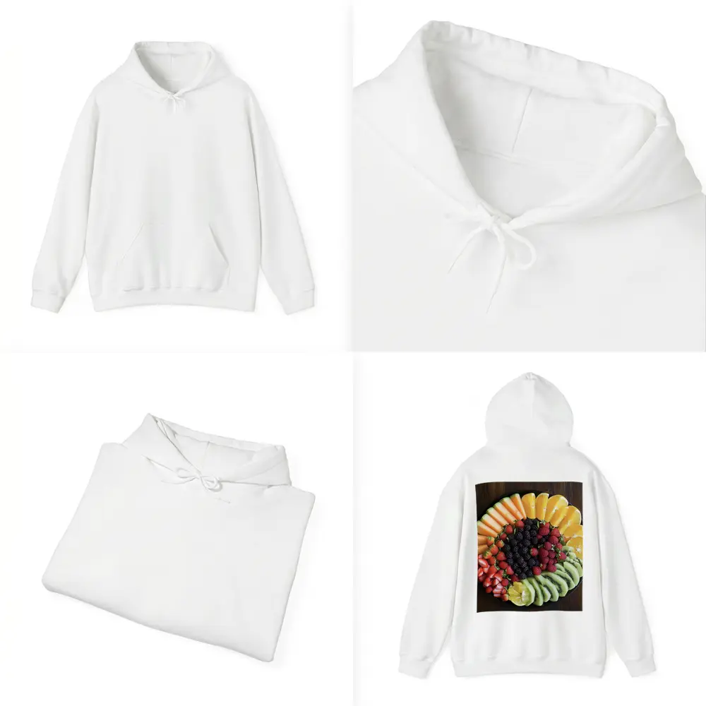 Fresh Fruit Platter on Dark Wood – Hoodies