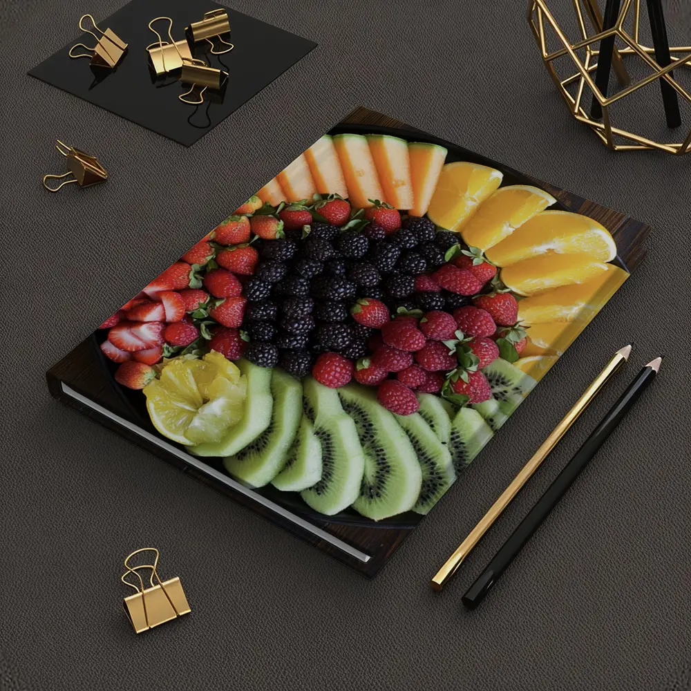 Fresh Fruit Platter on Dark Wood – Notebooks