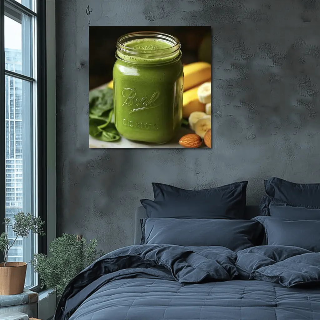 Green Spinach Banana Smoothie Ball Jar – Wall Art