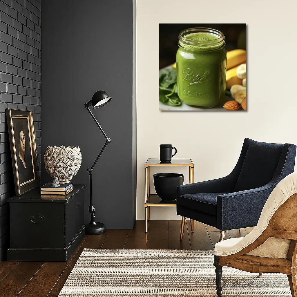 Green Spinach Banana Smoothie Ball Jar – Wall Art