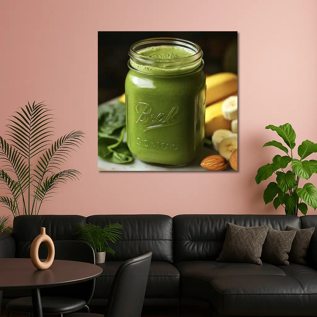 Green Spinach Banana Smoothie Ball Jar – Wall Art