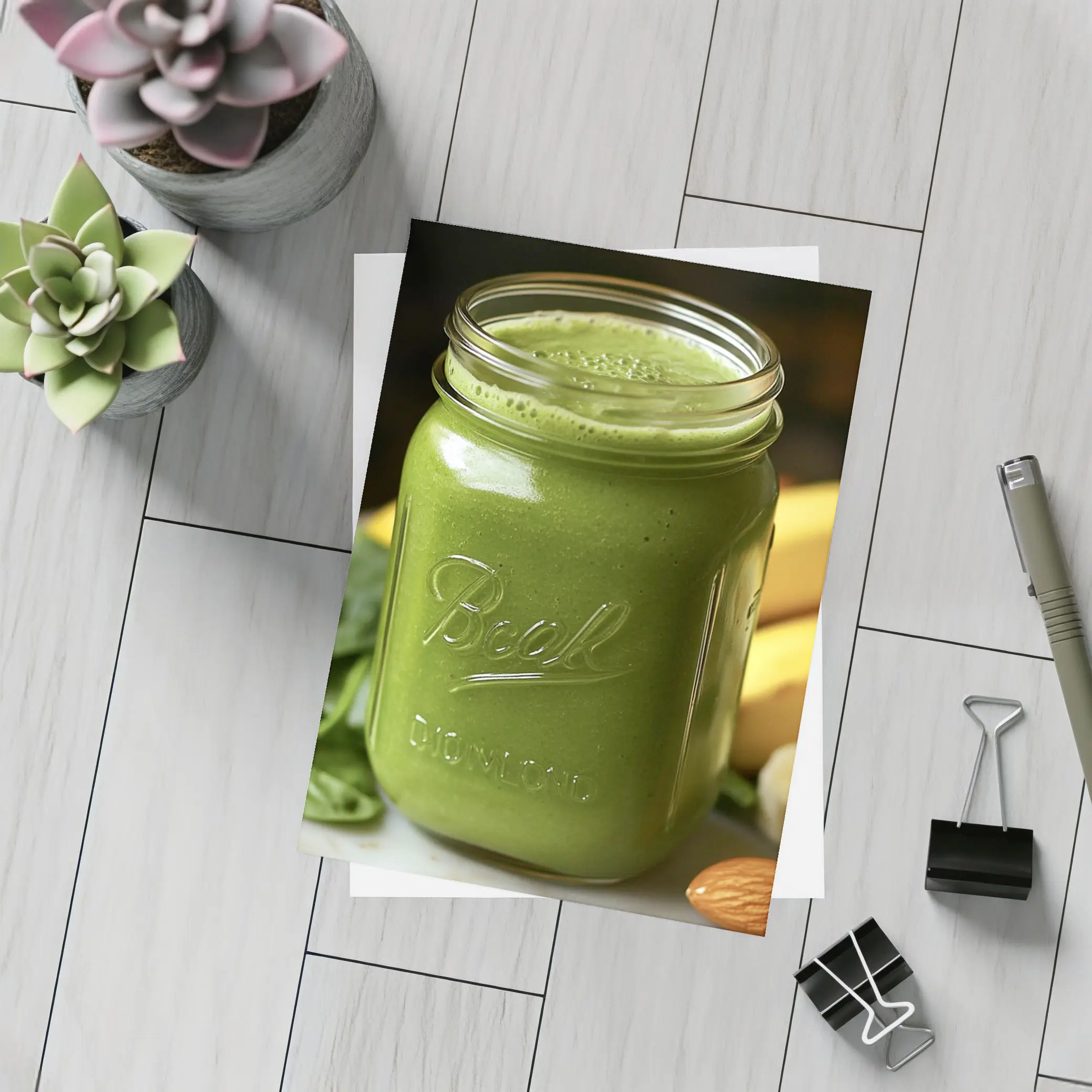 Green Spinach Banana Smoothie Ball Jar – Postcards