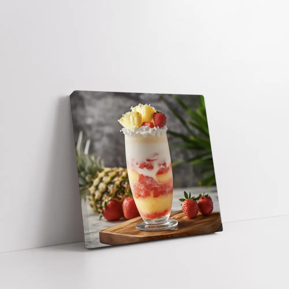 Tropical Strawberry Pineapple Coconut Layered Drink – Wall Art