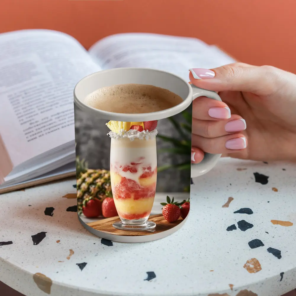 Tropical Strawberry Pineapple Coconut Layered Drink – Mugs