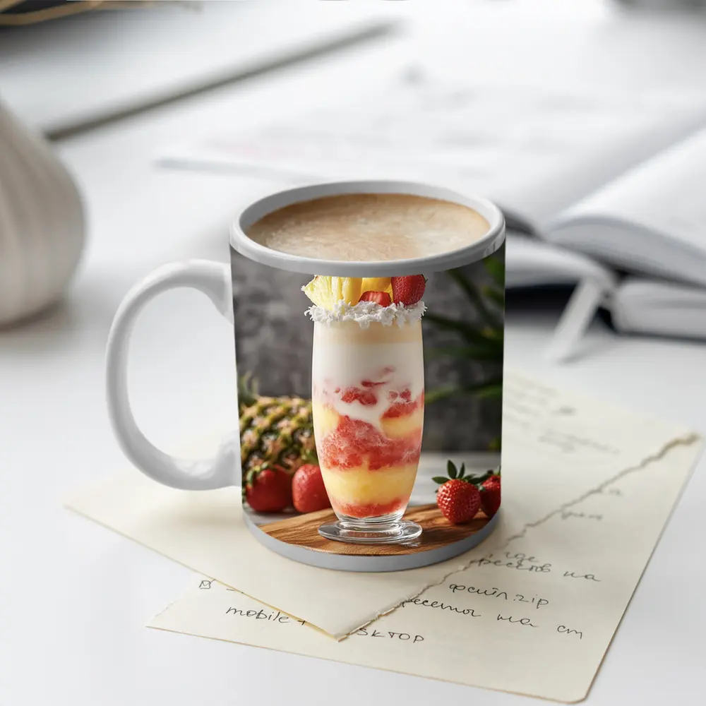 Tropical Strawberry Pineapple Coconut Layered Drink – Mugs