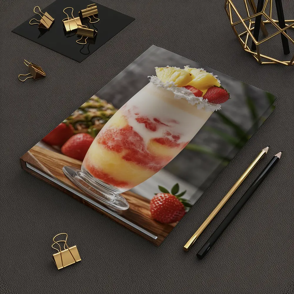 Tropical Strawberry Pineapple Coconut Layered Drink – Notebooks