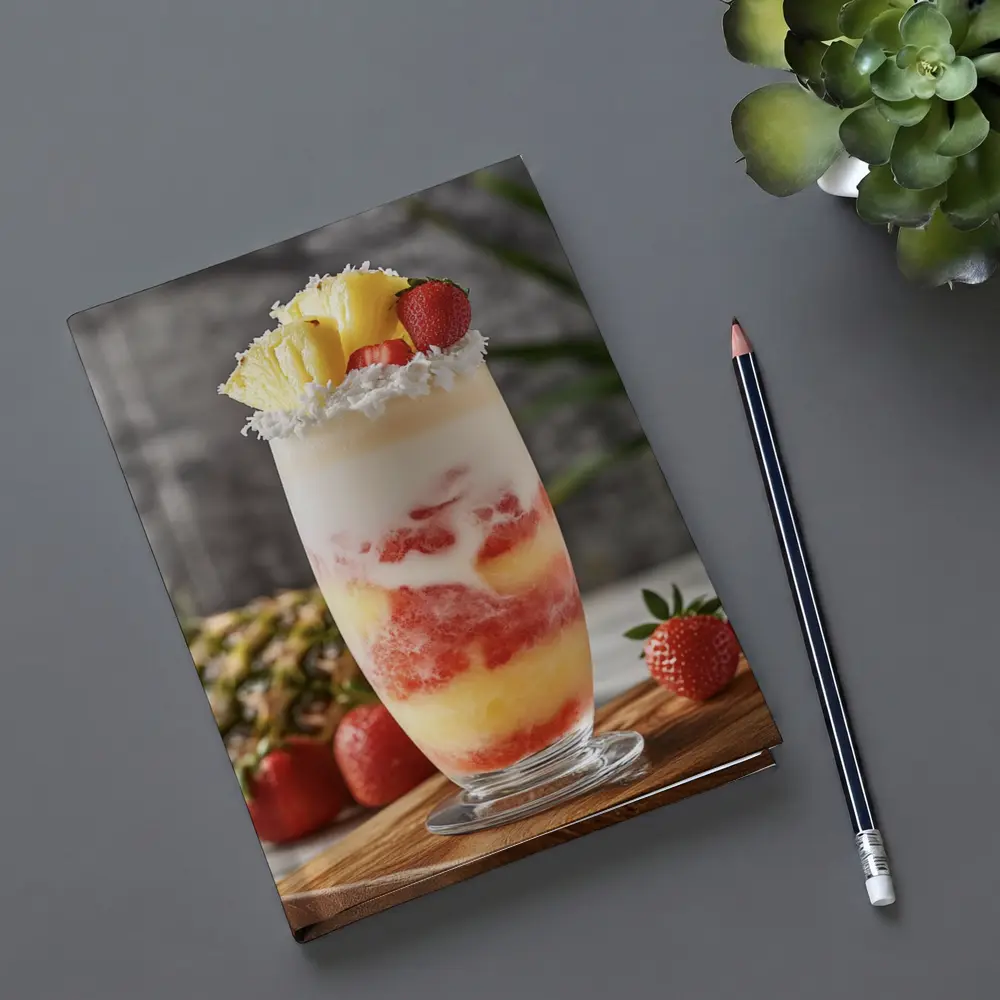 Tropical Strawberry Pineapple Coconut Layered Drink – Notebooks