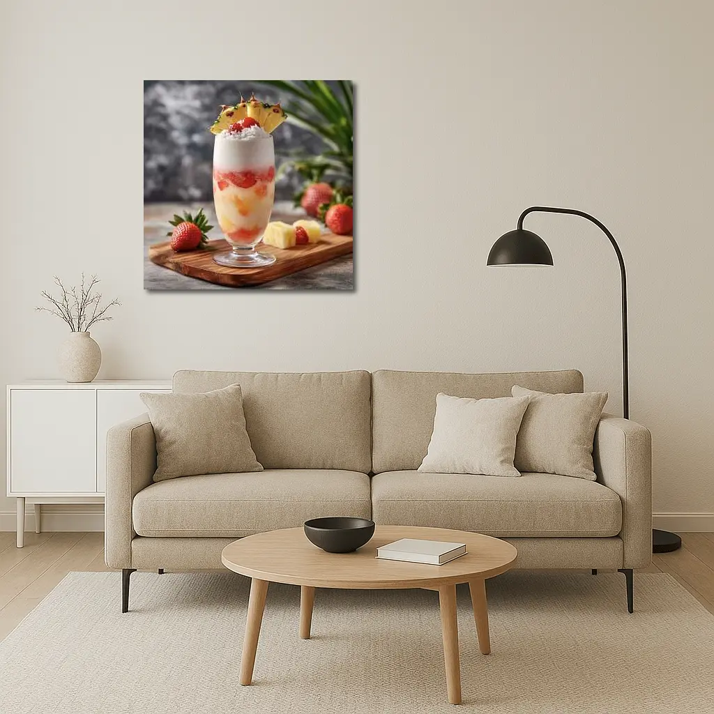 Strawberry Pineapple Tropical Fruit Drink Glass – Wall Art