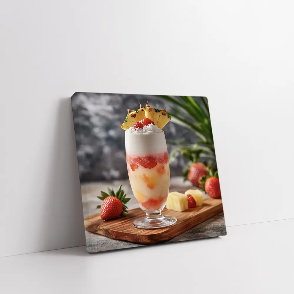 Strawberry Pineapple Tropical Fruit Drink Glass – Wall Art