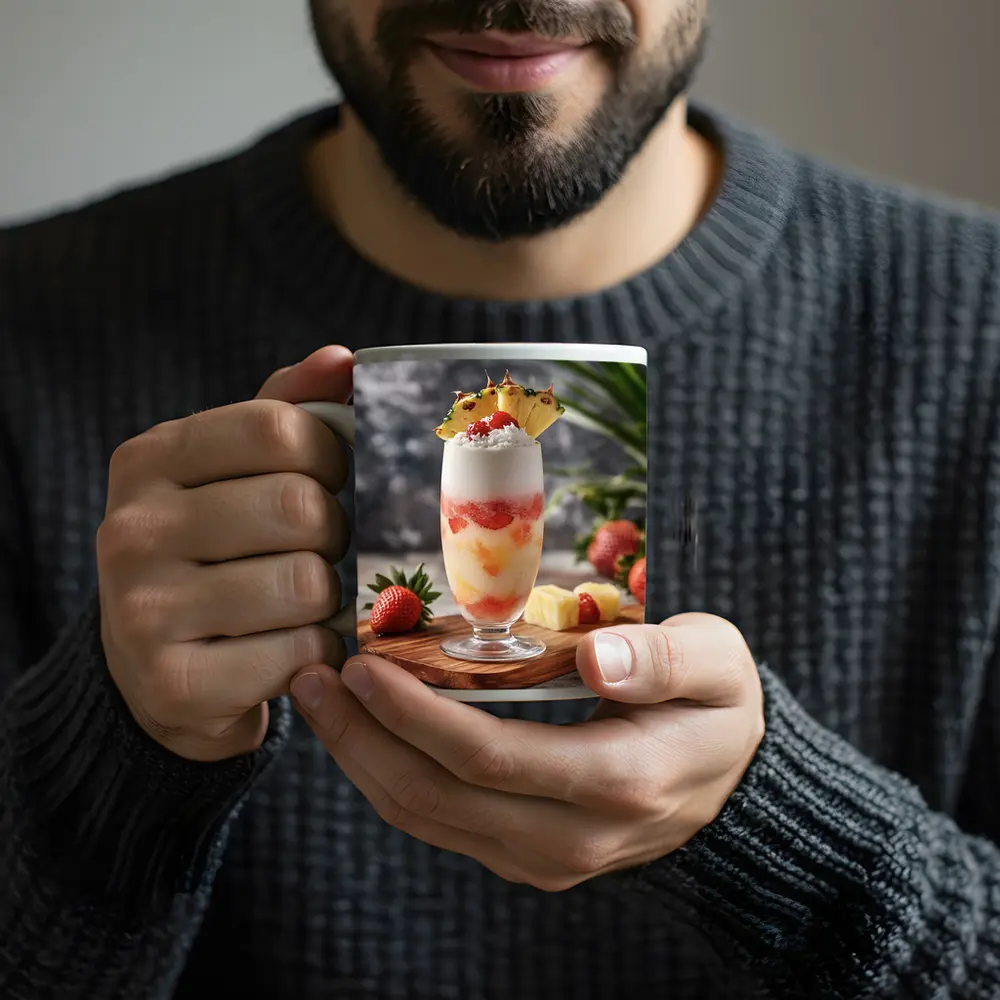 Strawberry Pineapple Tropical Fruit Drink Glass – Mugs