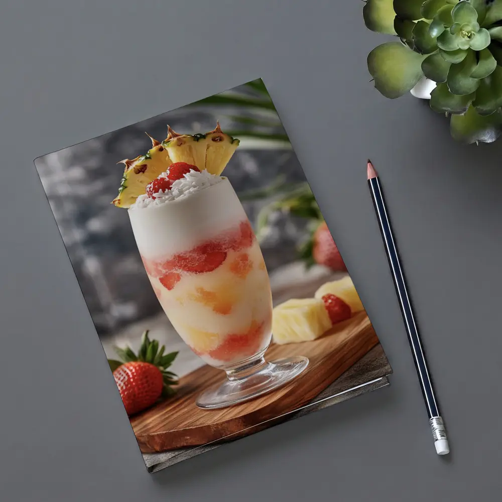 Strawberry Pineapple Tropical Fruit Drink Glass – Notebooks