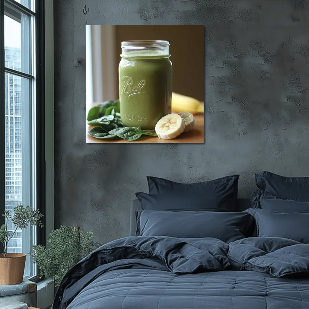 Green Smoothie Ball Jar Spinach Banana – Wall Art