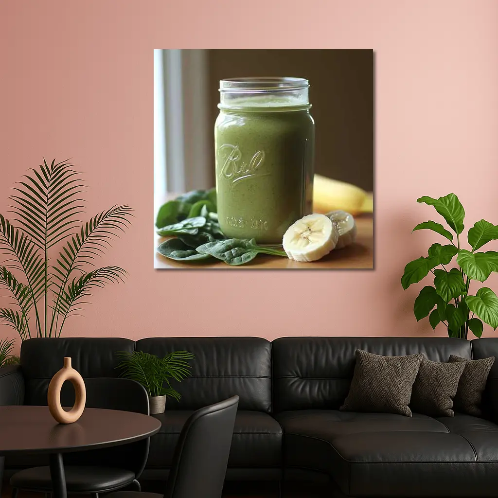 Green Smoothie Ball Jar Spinach Banana – Wall Art