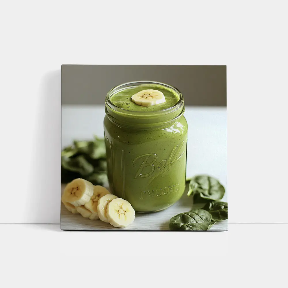 Green Spinach Banana Smoothie Mason Jar – Wall Art
