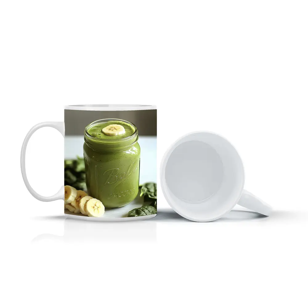 Green Spinach Banana Smoothie Mason Jar – Mugs