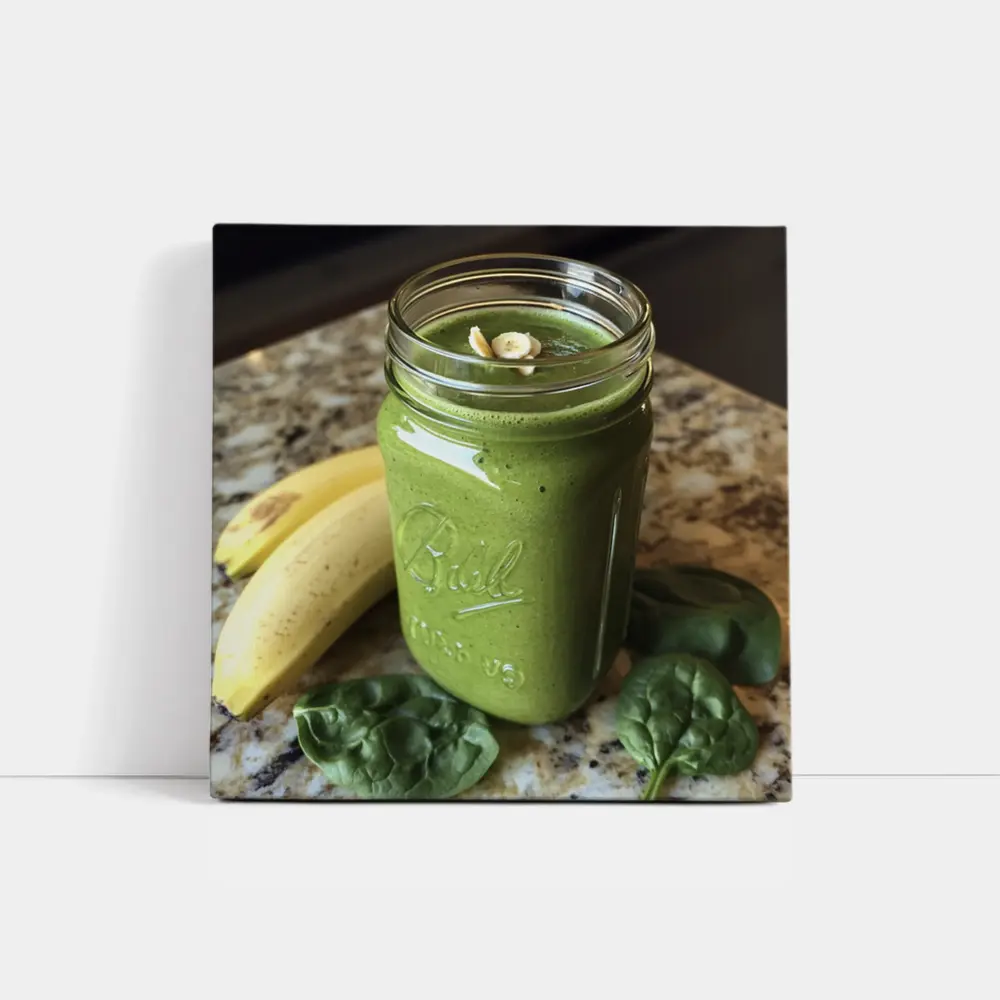 Green Spinach Banana Smoothie Mason Jar Kitchen – Wall Art