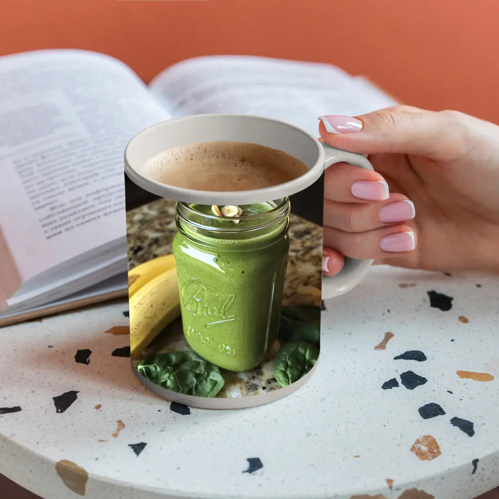 Green Spinach Banana Smoothie Mason Jar Kitchen – Mugs