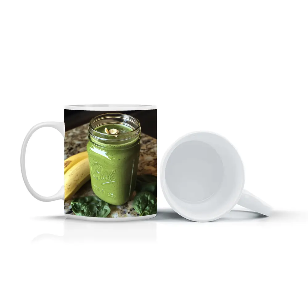 Green Spinach Banana Smoothie Mason Jar Kitchen – Mugs