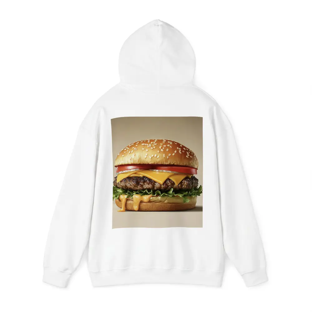 Classic Cheeseburger With Lettuce Tomato Beige Background – Hoodies