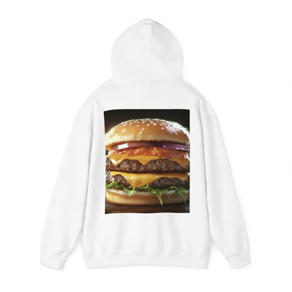 Double Cheeseburger With Lettuce Dark Background – Hoodies