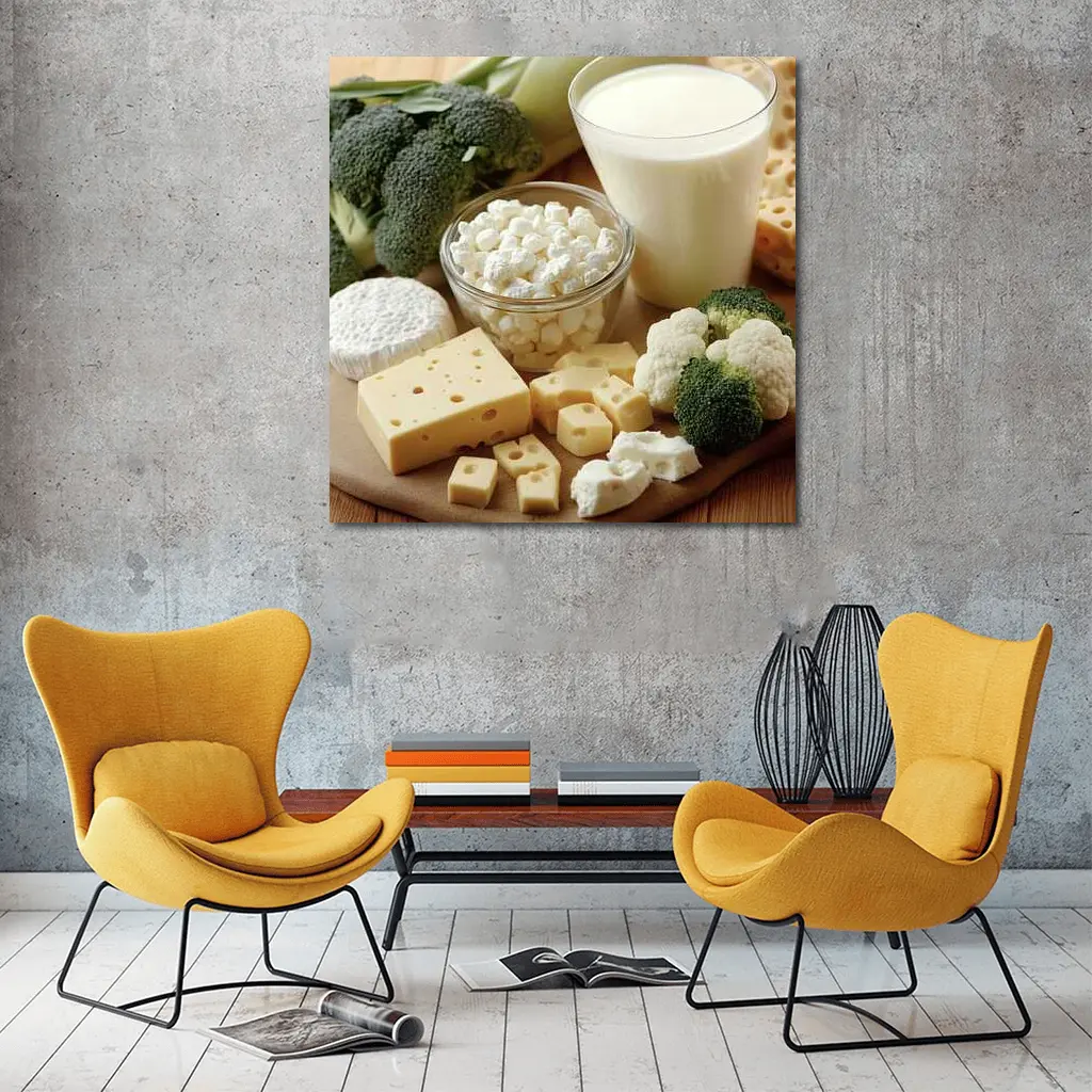 Cheese Milk Broccoli Cauliflower Dairy Board – Wall Art