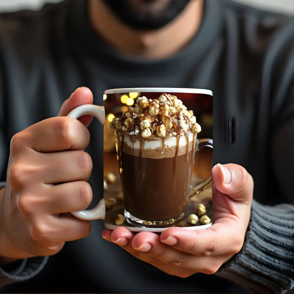Hot Chocolate Caramel Popcorn Mug Warm Lights – Mugs