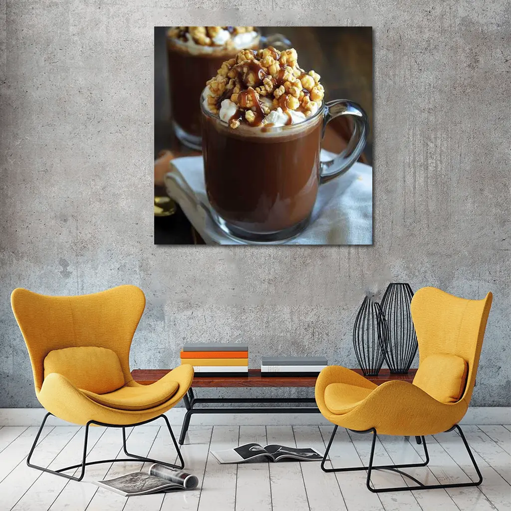 Hot Chocolate Caramel Popcorn Whipped Cream Mug – Wall Art