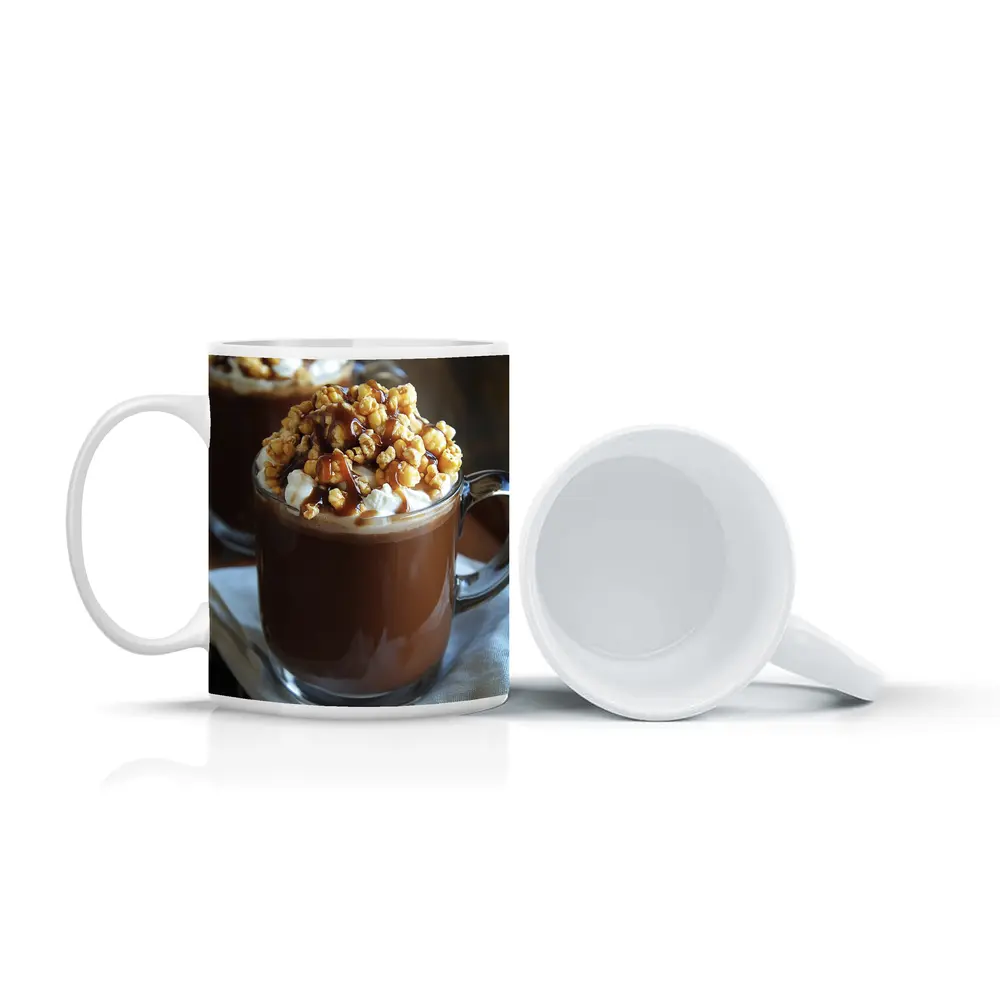 Hot Chocolate Caramel Popcorn Whipped Cream Mug – Mugs