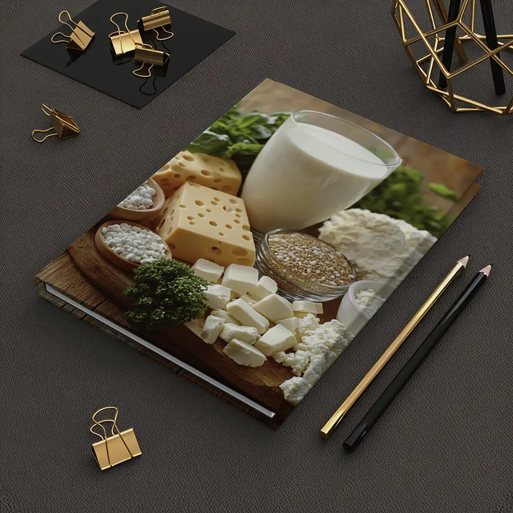 Dairy Products Spread on Rustic Wood – Notebooks