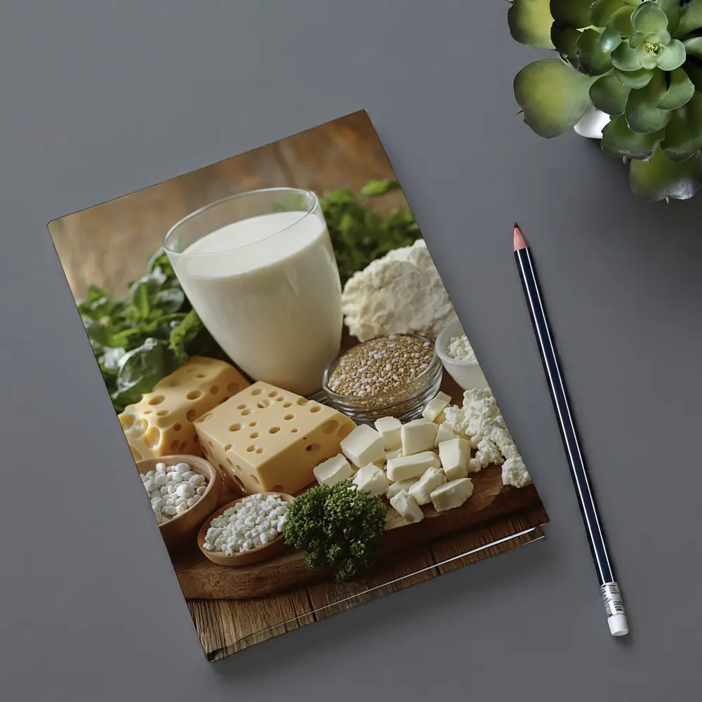 Dairy Products Spread on Rustic Wood – Notebooks