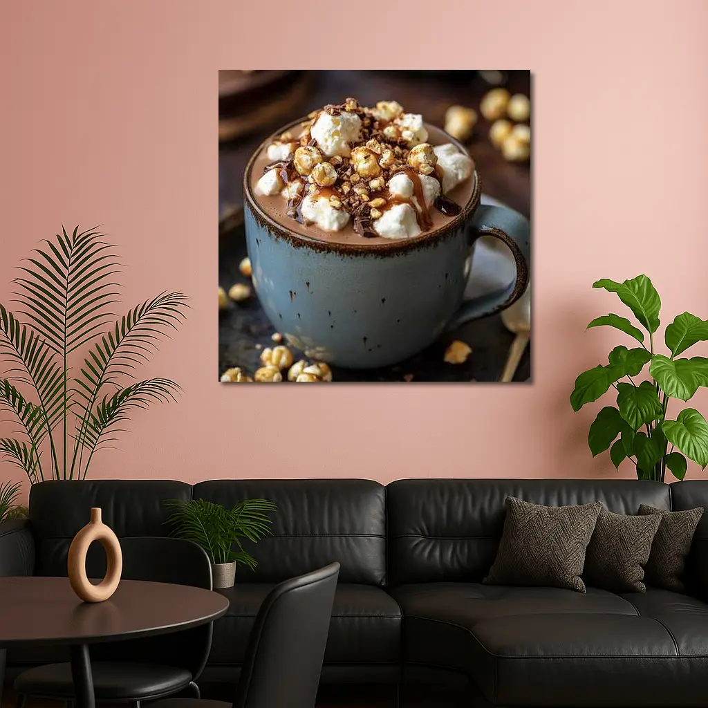 Hot Chocolate Marshmallow Caramel Popcorn Mug – Wall Art