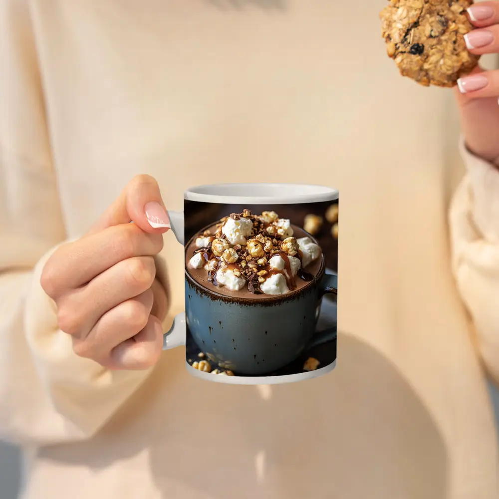 Hot Chocolate Marshmallow Caramel Popcorn Mug – Mugs