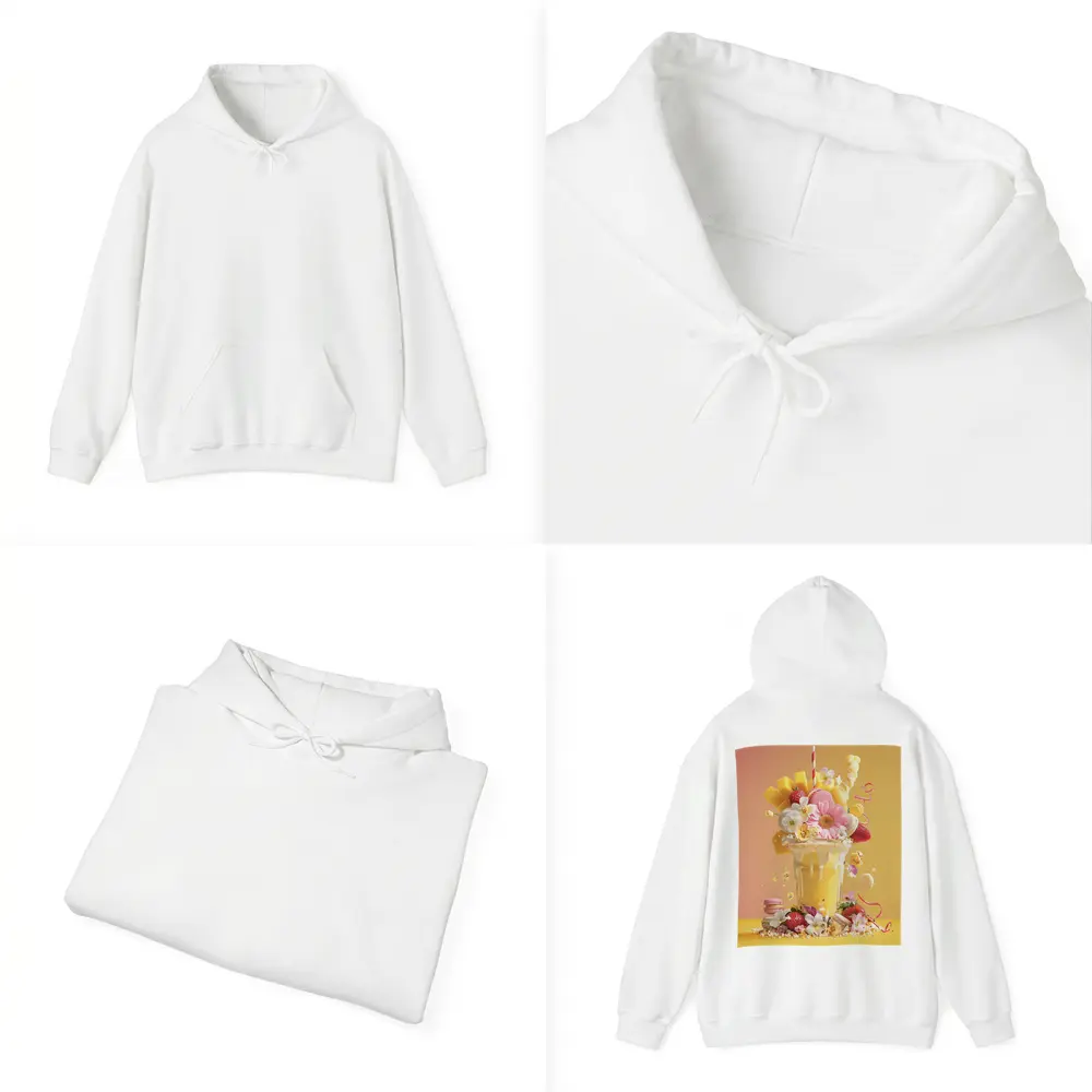 Mango Milkshake Flowers Macarons Strawberries Yellow – Hoodies