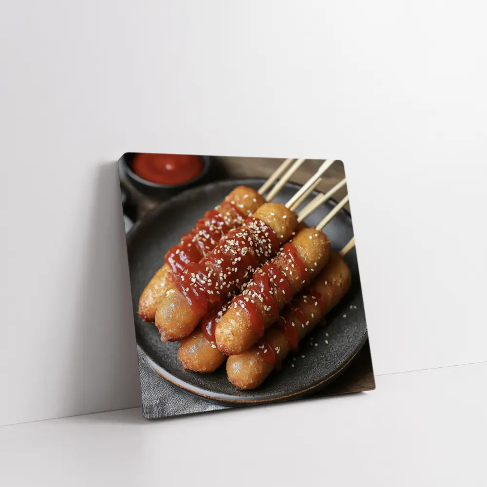 Korean Street Food Skewers Red Sauce Sesame – Wall Art